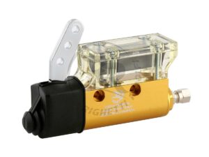 Brake Pump with clear reservoir to check fluid level, Gold anodized
